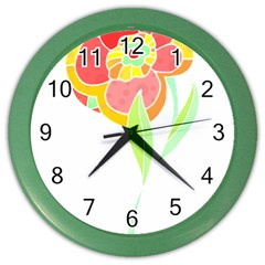 Flowers Art T- Shirtflower T- Shirt (2) Color Wall Clock by EnriqueJohnson