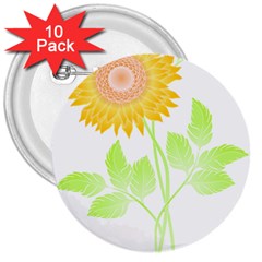 Flowers Art T- Shirtflower T- Shirt 3  Buttons (10 Pack)  by EnriqueJohnson