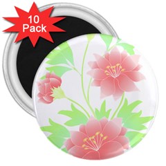 Flowers Art T- Shirtflowers T- Shirt (1) 3  Magnets (10 Pack)  by EnriqueJohnson