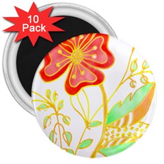 Flowers Art T- Shirtflowers T- Shirt (4) 3  Magnets (10 Pack)  by EnriqueJohnson