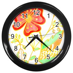 Flowers Art T- Shirtflowers T- Shirt (4) Wall Clock (black) by EnriqueJohnson