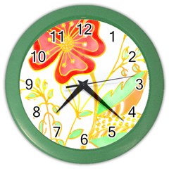 Flowers Art T- Shirtflowers T- Shirt (4) Color Wall Clock by EnriqueJohnson