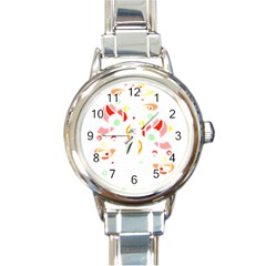 Flowers Art T- Shirtflowers T- Shirt (6) Round Italian Charm Watch by EnriqueJohnson