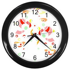 Flowers Art T- Shirtflowers T- Shirt (6) Wall Clock (black) by EnriqueJohnson