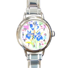 Flowers Art T- Shirtflowers T- Shirt (8) Round Italian Charm Watch by EnriqueJohnson