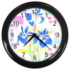 Flowers Art T- Shirtflowers T- Shirt (8) Wall Clock (black) by EnriqueJohnson