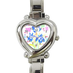 Flowers Art T- Shirtflowers T- Shirt (8) Heart Italian Charm Watch by EnriqueJohnson