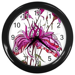 Flowers Art T- Shirtflowers T- Shirt (10) Wall Clock (black) by EnriqueJohnson