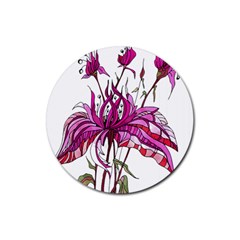 Flowers Art T- Shirtflowers T- Shirt (10) Rubber Coaster (round) by EnriqueJohnson