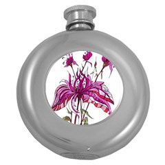 Flowers Art T- Shirtflowers T- Shirt (10) Round Hip Flask (5 Oz) by EnriqueJohnson