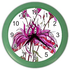 Flowers Art T- Shirtflowers T- Shirt (10) Color Wall Clock by EnriqueJohnson