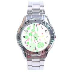 Flowers Art T- Shirtflowers T- Shirt (12) Stainless Steel Analogue Watch