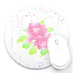 Flowers Art T- Shirtflowers T- Shirt (14) Round Mousepad by EnriqueJohnson