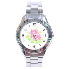 Flowers Art T- Shirtflowers T- Shirt (14) Stainless Steel Analogue Watch