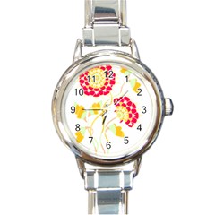 Flowers Art T- Shirtflowers T- Shirt (15) Round Italian Charm Watch by EnriqueJohnson