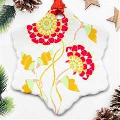 Flowers Art T- Shirtflowers T- Shirt (15) Snowflake Ornament (two Sides)