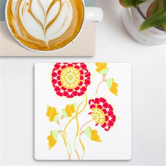 Flowers Art T- Shirtflowers T- Shirt (15) Uv Print Square Tile Coaster  by EnriqueJohnson