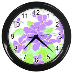 Flowers Art T- Shirtflowers T- Shirt (16) Wall Clock (black) by EnriqueJohnson