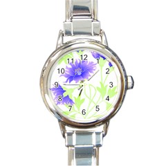 Flowers Art T- Shirtflowers T- Shirt (17) Round Italian Charm Watch by EnriqueJohnson