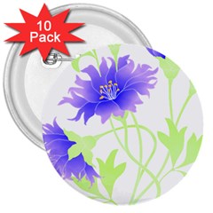 Flowers Art T- Shirtflowers T- Shirt (17) 3  Buttons (10 Pack)  by EnriqueJohnson