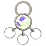 Flowers Art T- Shirtflowers T- Shirt (17) 3-Ring Key Chain Front