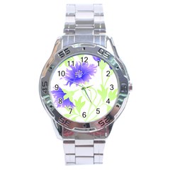 Flowers Art T- Shirtflowers T- Shirt (17) Stainless Steel Analogue Watch