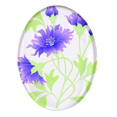 Flowers Art T- Shirtflowers T- Shirt (17) Oval Glass Fridge Magnet (4 Pack) by EnriqueJohnson