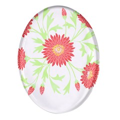 Flowers Art T- Shirtflowers T- Shirt (18) Oval Glass Fridge Magnet (4 Pack) by EnriqueJohnson