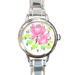 Flowers Art T- Shirtflowers T- Shirt (21) Round Italian Charm Watch by EnriqueJohnson