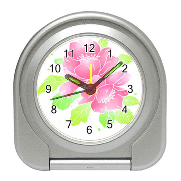 Flowers Art T- Shirtflowers T- Shirt (21) Travel Alarm Clock