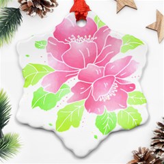 Flowers Art T- Shirtflowers T- Shirt (21) Snowflake Ornament (two Sides)