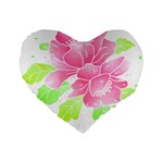 Flowers Art T- Shirtflowers T- Shirt (21) Standard 16  Premium Flano Heart Shape Cushions Front