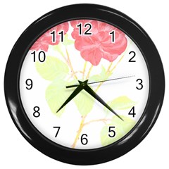 Flowers Art T- Shirtflowers T- Shirt (22) Wall Clock (black) by EnriqueJohnson