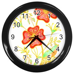 Flowers Art T- Shirtflowers T- Shirt (23) Wall Clock (black) by EnriqueJohnson