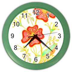 Flowers Art T- Shirtflowers T- Shirt (23) Color Wall Clock by EnriqueJohnson