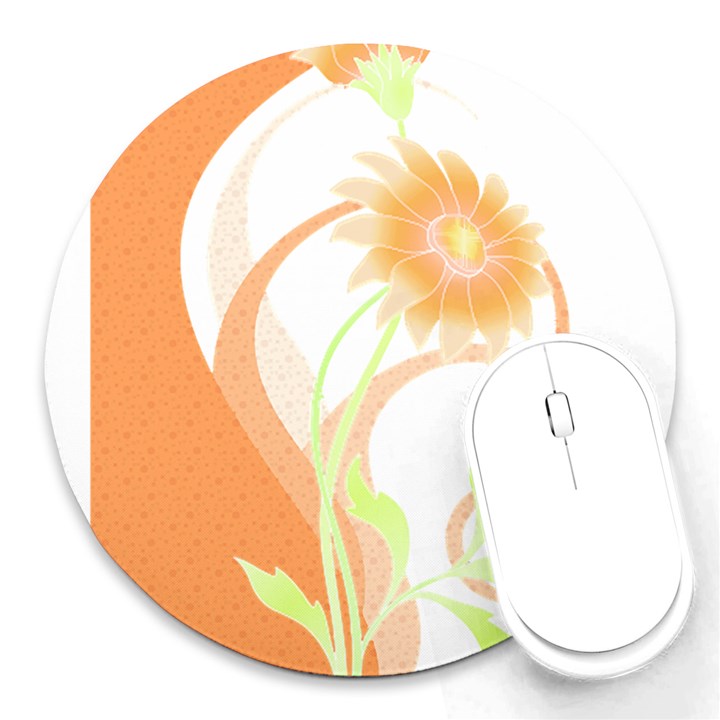 Flowers Art T- Shirtflowers T- Shirt (24) Round Mousepad