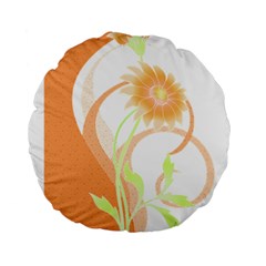 Flowers Art T- Shirtflowers T- Shirt (24) Standard 15  Premium Flano Round Cushions by EnriqueJohnson