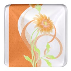 Flowers Art T- Shirtflowers T- Shirt (24) Square Glass Fridge Magnet (4 Pack) by EnriqueJohnson