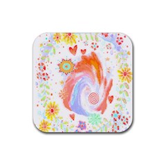 Flowers Blooming T- Shirt Coming Through  T- Shirt Rubber Coaster (square) by EnriqueJohnson