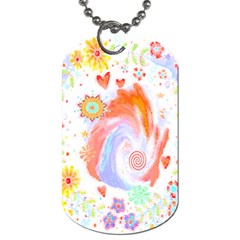 Flowers Blooming T- Shirt Coming Through  T- Shirt Dog Tag (two Sides)