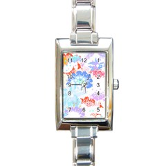 Flowers Illustration T- Shirt Sunshine Blossoms Rectangle Italian Charm Watch by EnriqueJohnson