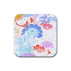 Flowers Illustration T- Shirt Sunshine Blossoms Rubber Coaster (square) by EnriqueJohnson