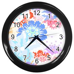 Flowers Illustration T- Shirt Sunshine Blossoms Wall Clock (black) by EnriqueJohnson