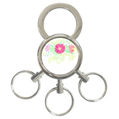 Flowers Illustration T- Shirtflowers T- Shirt (1) 3-ring Key Chain by EnriqueJohnson