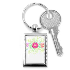 Flowers Illustration T- Shirtflowers T- Shirt (1) Key Chain (rectangle) by EnriqueJohnson