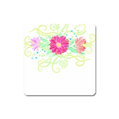 Flowers Illustration T- Shirtflowers T- Shirt (1) Square Magnet by EnriqueJohnson