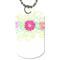 Flowers Illustration T- Shirtflowers T- Shirt (1) Dog Tag (one Side) by EnriqueJohnson