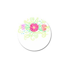 Flowers Illustration T- Shirtflowers T- Shirt (1) Golf Ball Marker (10 Pack)