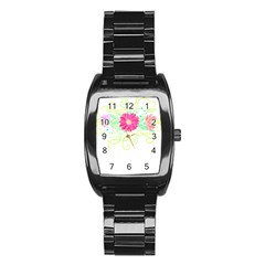 Flowers Illustration T- Shirtflowers T- Shirt (1) Stainless Steel Barrel Watch by EnriqueJohnson