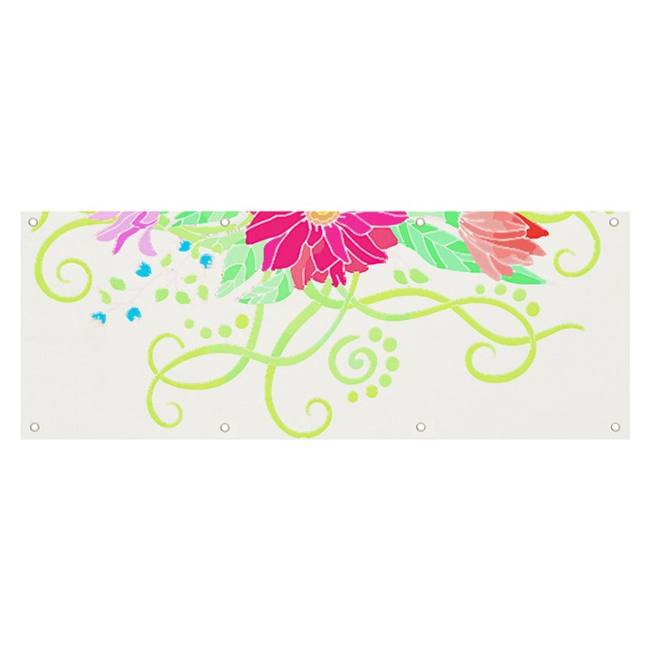 Flowers Illustration T- Shirtflowers T- Shirt (1) Banner and Sign 8  x 3 